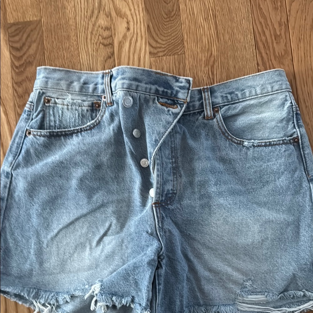 Signature8 Blue Jean Shorts Distressed Cut-Off Style